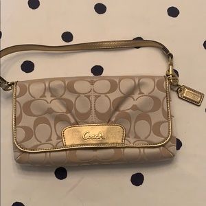 Coach Clutch Pleated Handbag/Wristlet